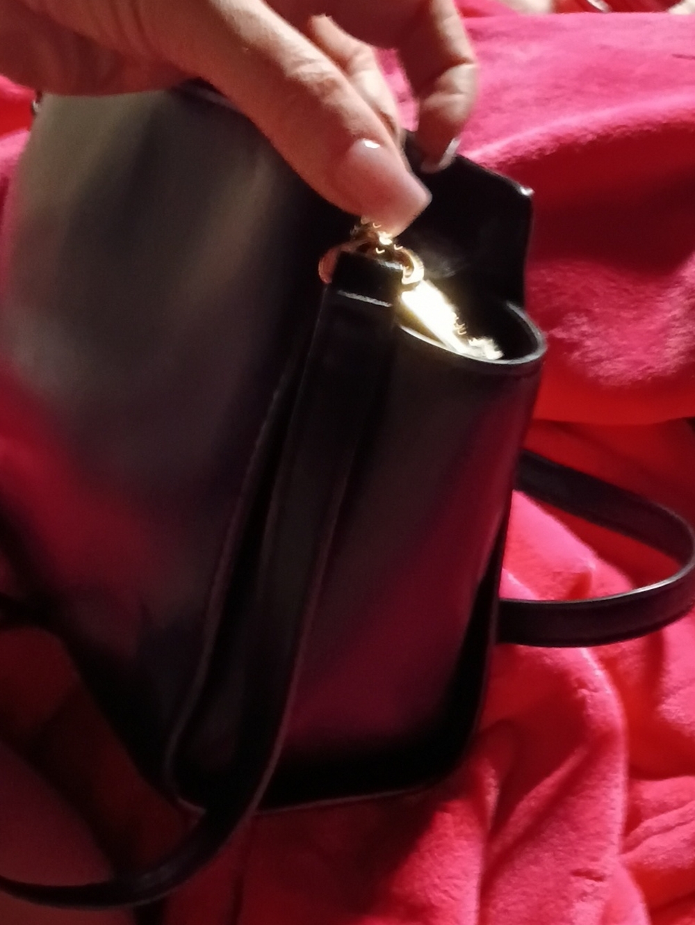 Michael Kors Black Studded Crossbody Bag with Gold Accents - Picture 6 of 9